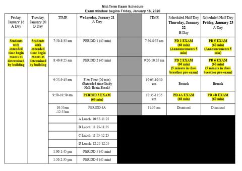 Exam Schedule